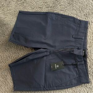 Brixton Men's Dark Blue Flat Front Shorts
